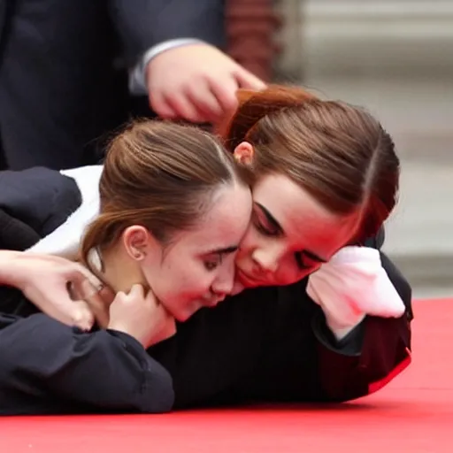 Image similar to emma watson putting xi jinping in a sleeper hold