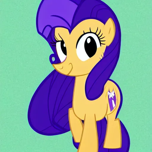 Image similar to Rarity from My Little Pony: Friendship is Magic drawn in the style of The Simpsons