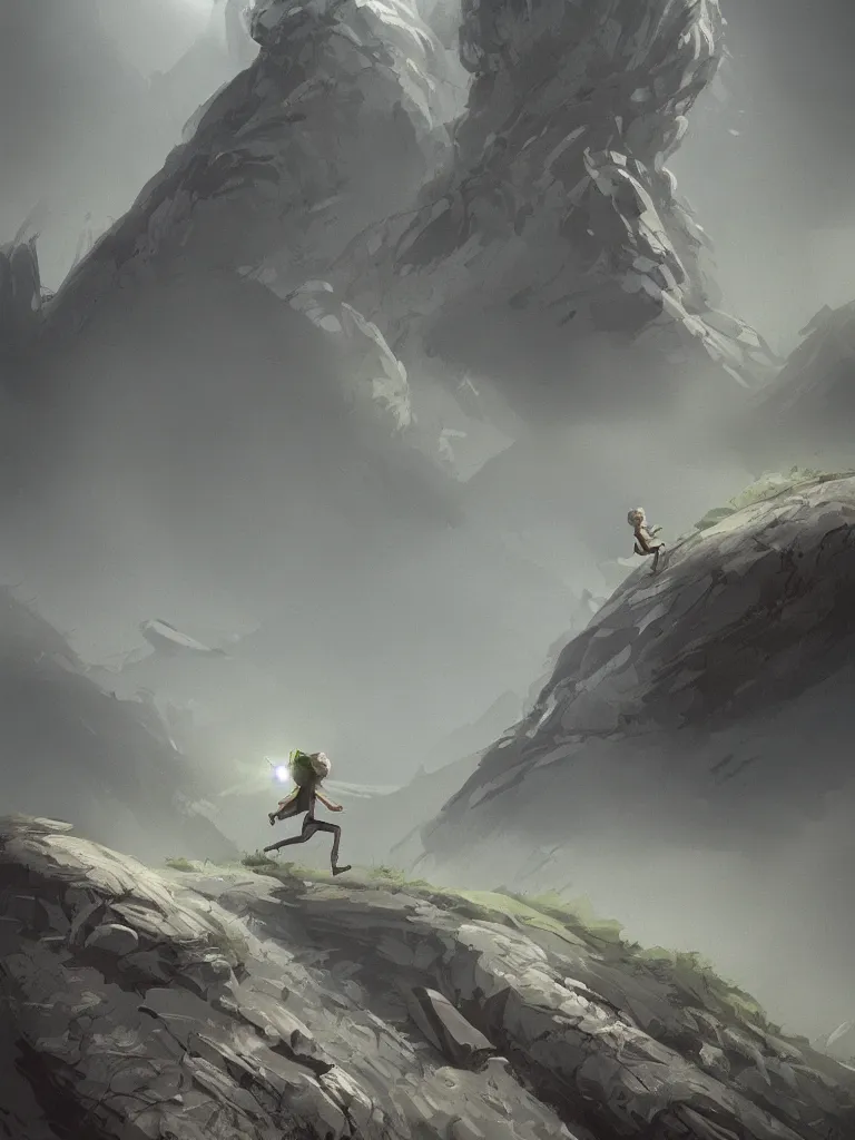 Image similar to running up a hill, by disney concept artists, blunt borders, rule of thirds, beautiful light