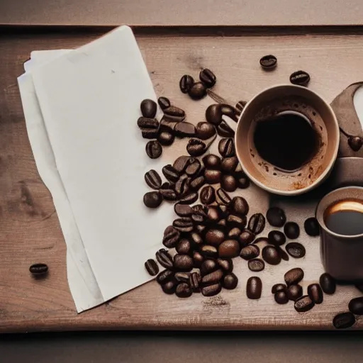 Prompt: studio photograph of a cigarrete covered in coffee