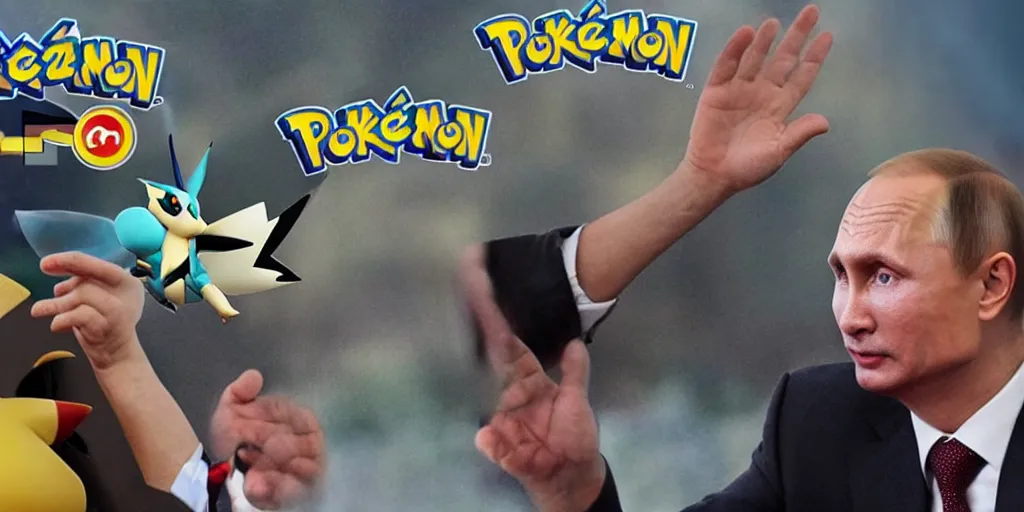 Image similar to who's that pokemon but vladimir putin