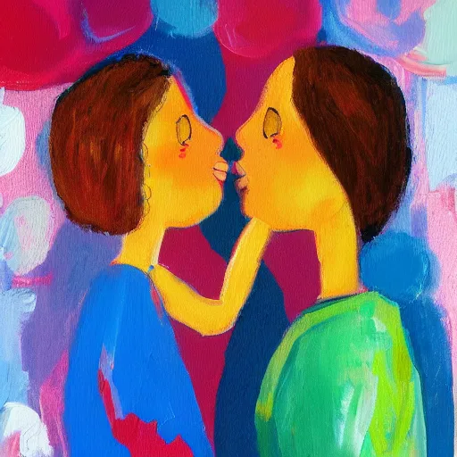 Image similar to love thinking illustration, oil painting