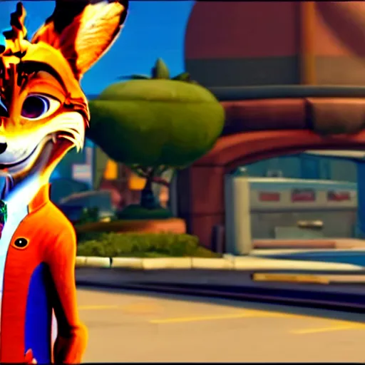 Image similar to Nick Wilde (from Zootopia) in a Grand Theft Auto: San Andrea loading screen