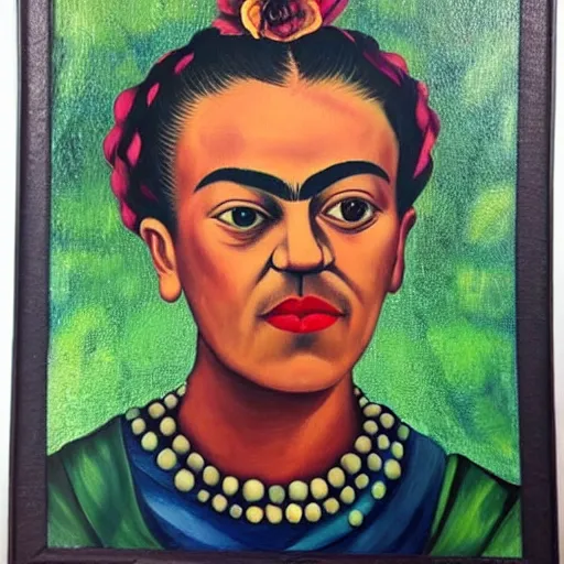 Image similar to friday kahlo painting never seen before vivid