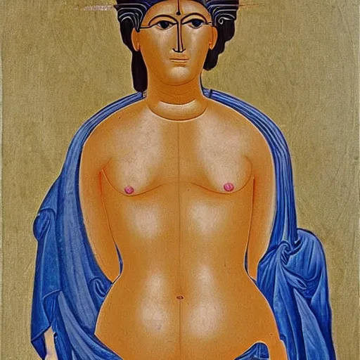 Image similar to The God of beating,Graceful body,Symmetrical,Greek painting