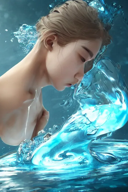 Image similar to a water bender making water swirl around , made by Stanley Artgerm Lau, WLOP, Rossdraws, ArtStation, CGSociety, concept art, cgsociety, octane render, trending on artstation, artstationHD, artstationHQ, unreal engine, 4k, 8k,