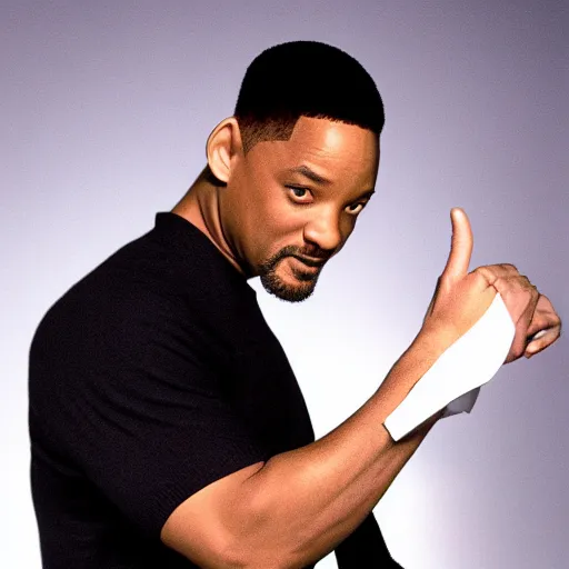 Prompt: Will Smith Slapping himself