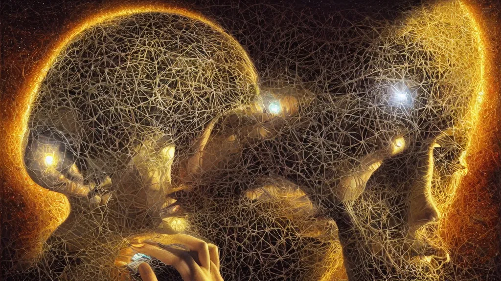 Prompt: birth of a psion surrealist art in the styles of igor morski, jim warren, and rob gonsalves, intricate, hyperrealistic, volumetric lighting