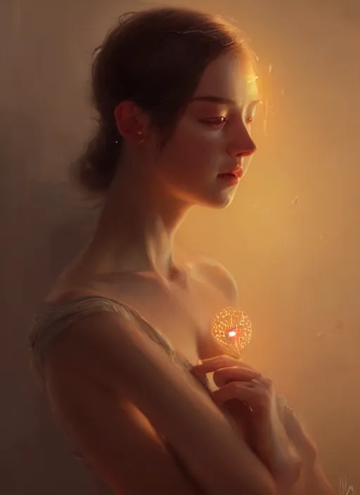 Image similar to realistic portrait, intricate, elegant, glowing lights, highly detailed, digital painting, artstation, concept art, smooth, sharp focus, illustration, art by wlop, mars ravelo and greg rutkowski