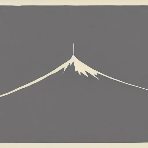 Image similar to 1960s minimalist illustration of a volcano