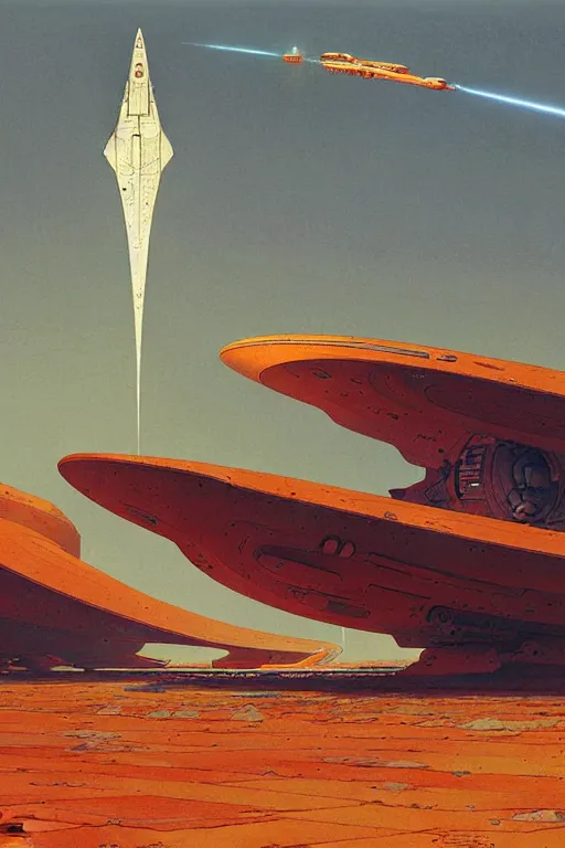 Image similar to spaceship, painting by jean giraud, greg rutkowski, carl larsson