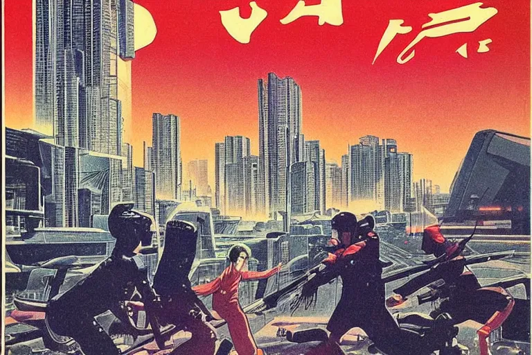 Prompt: 1 9 7 9 omni cover of a japanese park surrounded by a tall defense wall in the middle of neo - tokyo. art in cyberpunk style by dali, and vincent di fate