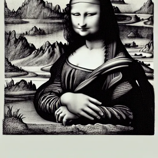 Another Mona Lisa Sketch - by Victor McGhee from Drawings Studies Art  Gallery