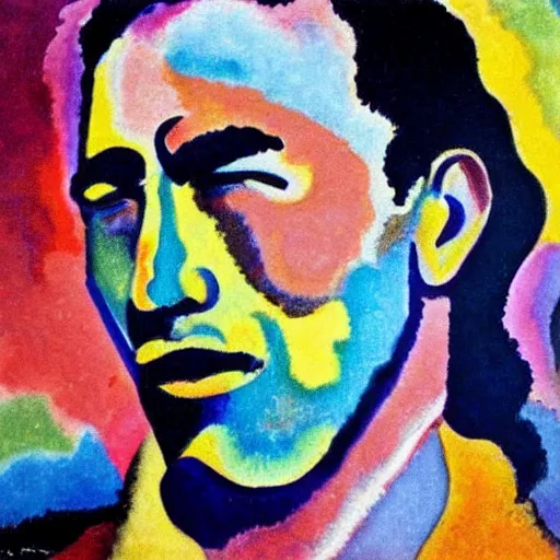 Prompt: kandinsky painting of Bruce springsteen