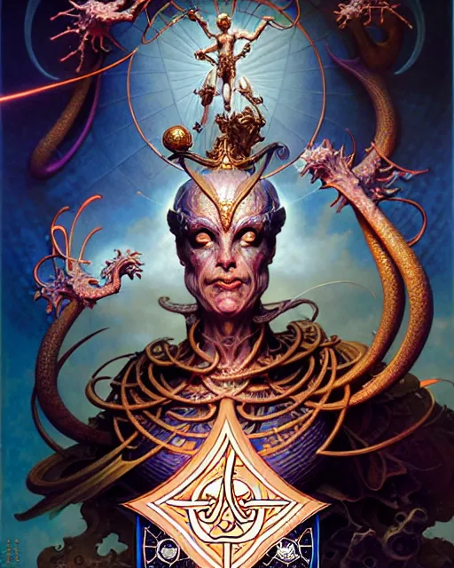 Prompt: the popess tarot card, fantasy character portrait made of fractals, ultra realistic, wide angle, intricate details, the fifth element artifacts, highly detailed by peter mohrbacher, hajime sorayama, wayne barlowe, boris vallejo, aaron horkey, gaston bussiere, craig mullins
