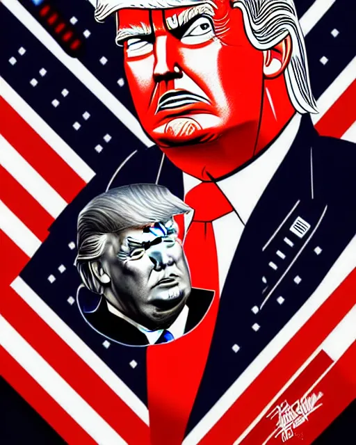 Image similar to digital art, portrait of donald trump sweating profusely, by james jean, by ross tran, ultra detailed, character design, concept art, trending on artstation,