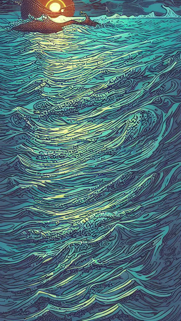 Image similar to the sea by dan mumford