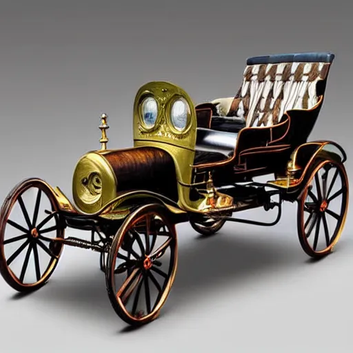 Prompt: clockpunk automobile from the 1 8 2 0 s