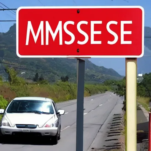 Prompt: a road sign that says anime was a mistake