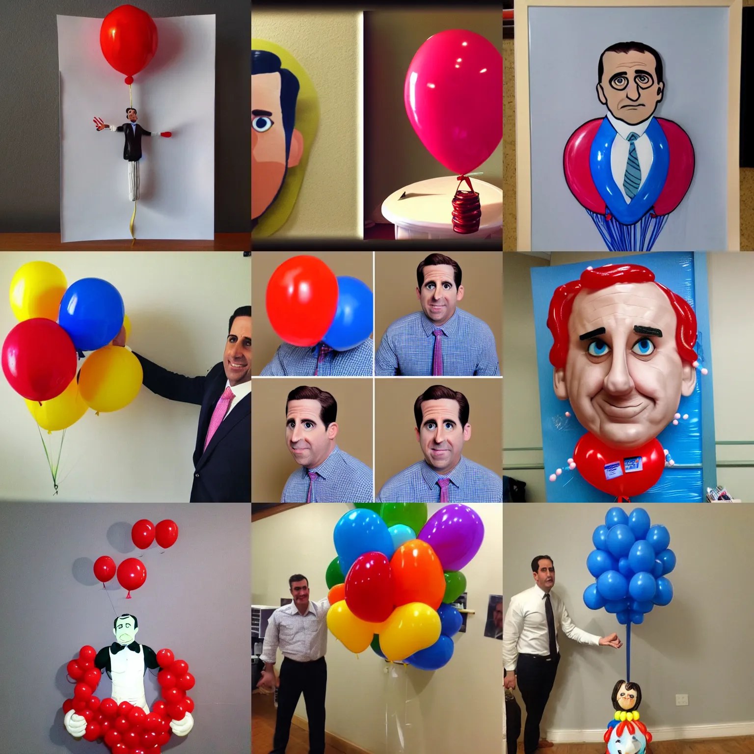 Prompt: balloon art of michael scott