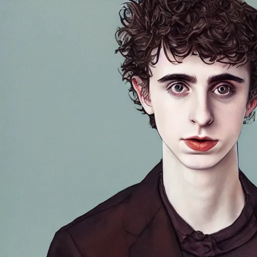 Image similar to portrait of a hybrid of freddie highmore and timothee chalamet, photo realistic, highly detailed