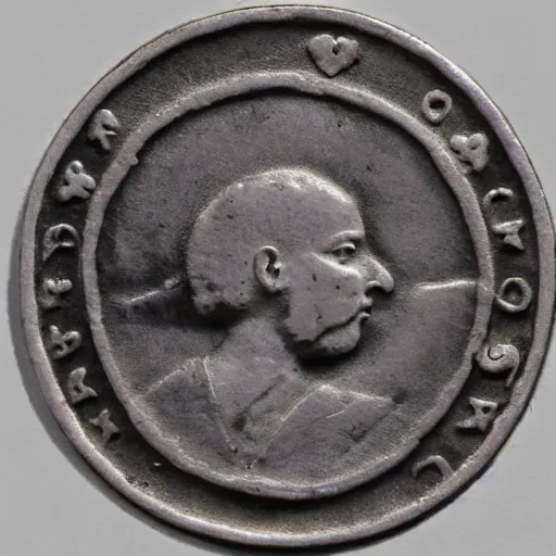 Image similar to a one-borkul coin, obverse and reverse, archive photo