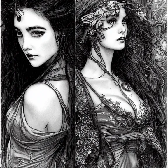 Image similar to a highly detailed beautiful portrait in the style of charles dana gibson and in the style of luis royo.