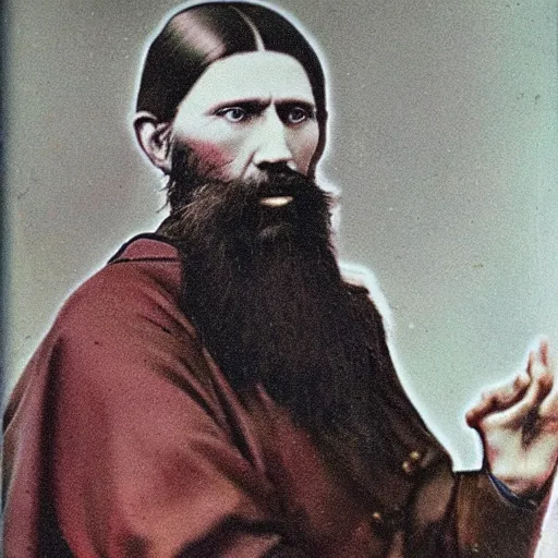 Prompt: rasputin real life photo portrait, digital color restoration life like