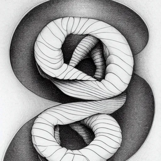 Image similar to knowledge, drawing by mc Escher