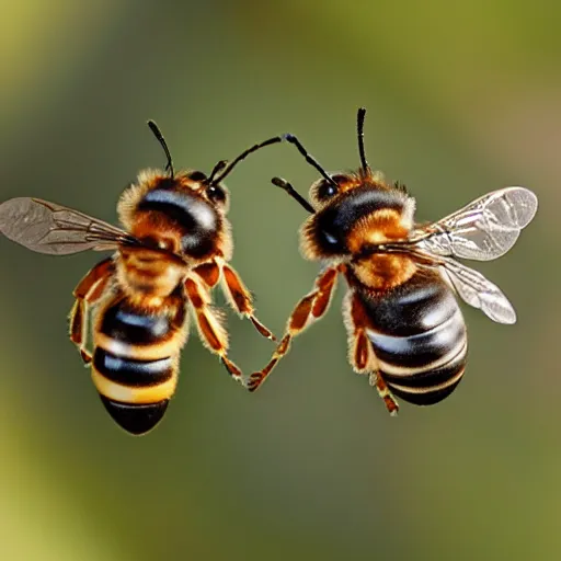 Prompt: national geographic two insect bees in warsaw, poland