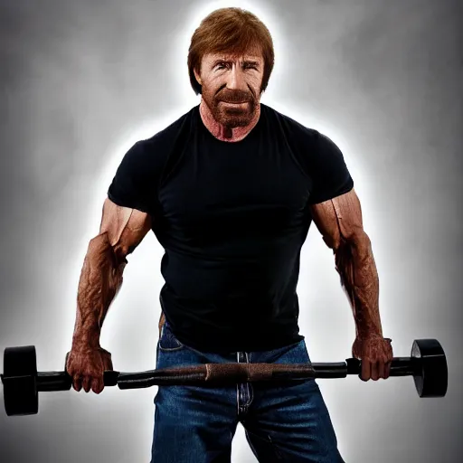 Image similar to bodybuilder chuck norris, 4 k, high detail, high - resolution photograph, professional photography, ultra - detail