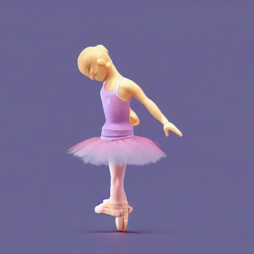 Prompt: an miniature ballet dancer made of silicone shaders, isometric, 1 0 0 mm, studio lighting, by pocoyo style