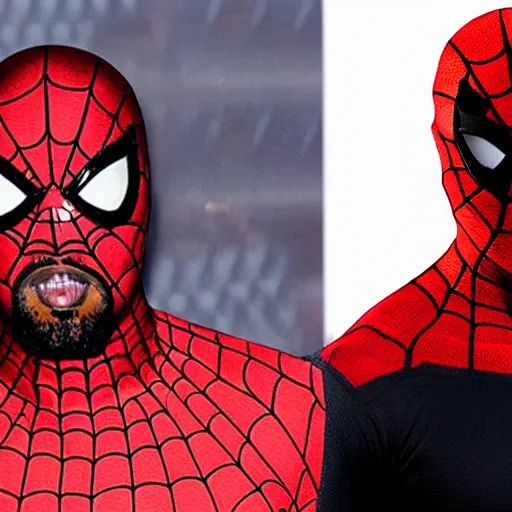 Prompt: kanye as spiderman