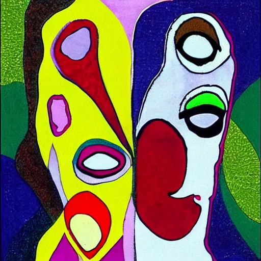 Prompt: colorful woman inside her fingerprint , surrealistic abstract art in the style of claude cahun “