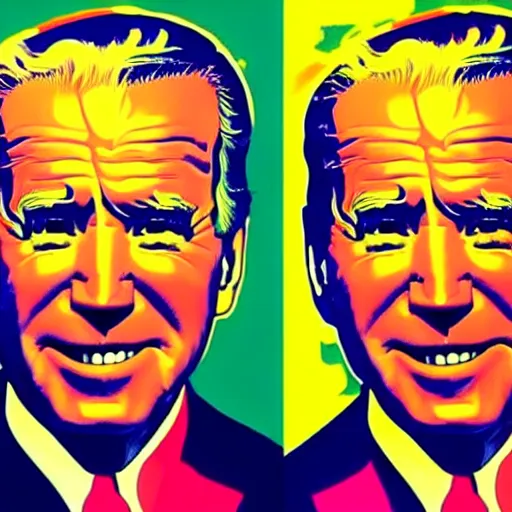 Prompt: Joe Biden colorful 1960s pop art