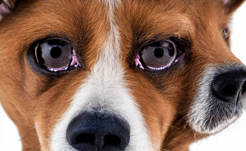 Prompt: studio photography of a funny dog, detailed face, 8 k