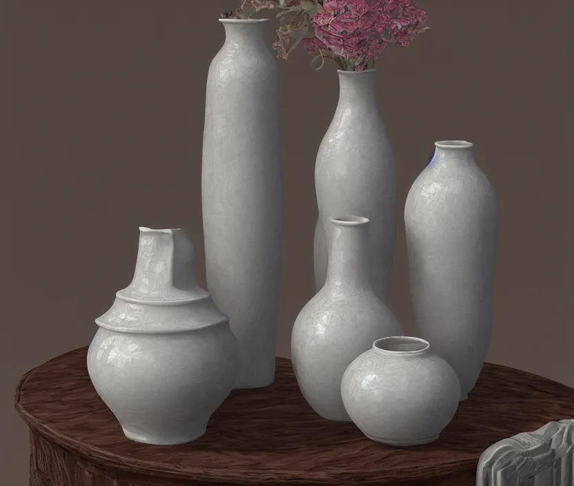 Image similar to Still life photo studio, porcelain chinese vase, unreal engine, highly detailed