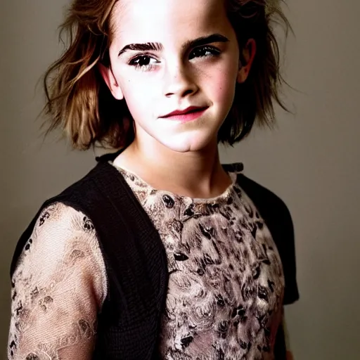 Image similar to portrait photo of young emma watson, laughting