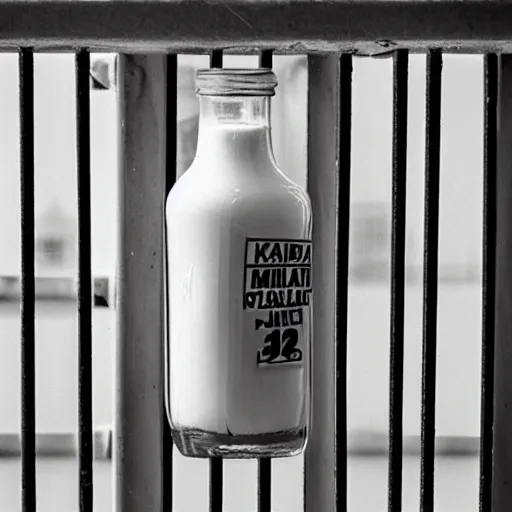 Image similar to bottle of milk inside a jail