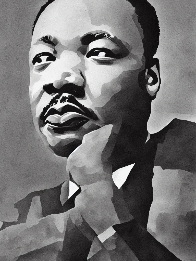 Image similar to Martin Luther king, portrait by David friedric