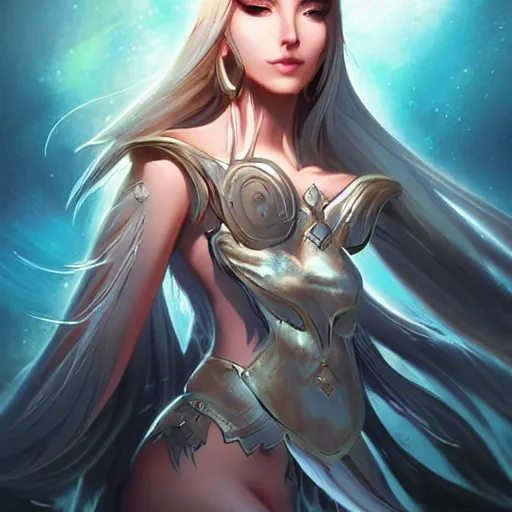 Image similar to a goddess mystic female warrior leader by ross tran digital artwork business leader