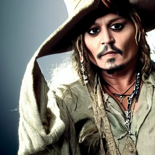 Prompt: Johnny Depp playing Yoda