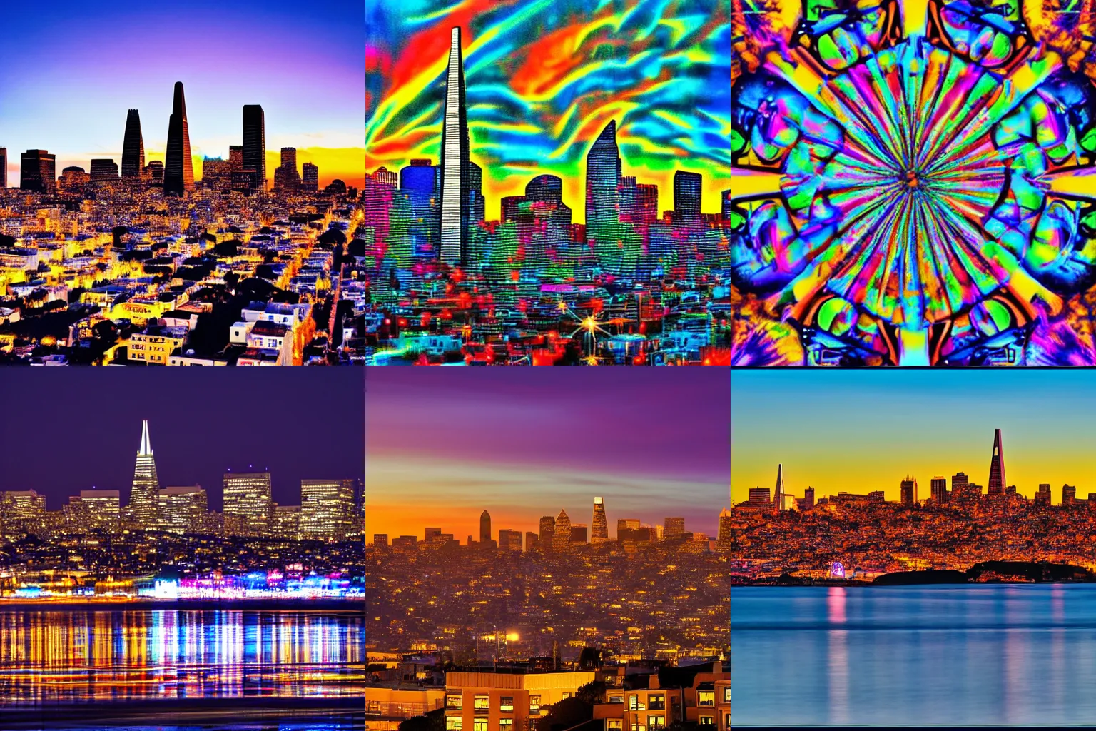 Prompt: psychedelic san francisco skyline