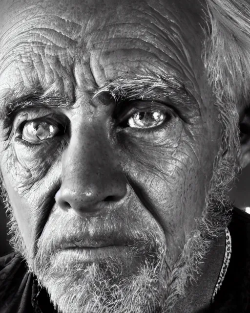 hdr monochrome portrait of an old man with a glass | Stable Diffusion ...