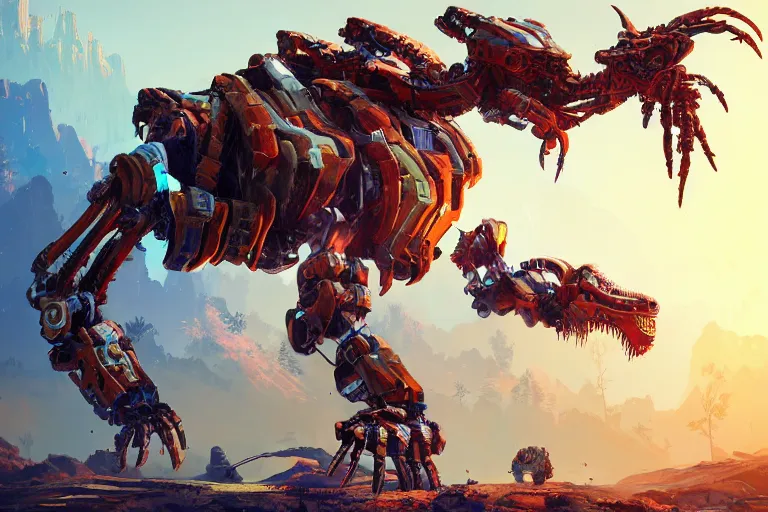 Image similar to clawstrider machine mecanical creature robot of horizon forbidden west horizon zero dawn bioluminiscence global illumination ray tracing hdr fanart arstation by ian pesty and alena aenami artworks in 4 k