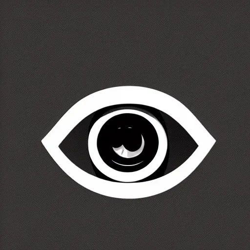 Image similar to owl eye logo, all seeing eye, minimalist, curved, vector art