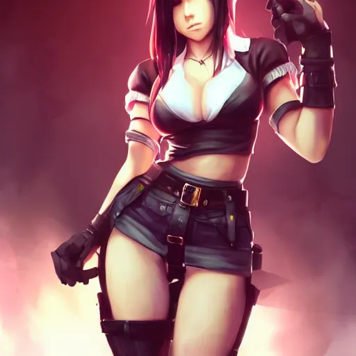 Image similar to alternate outfit of tifa lockhart by WLOP, rossdraws, Logan Cure, Mingchen Shen, BangkuART, sakimichan, yan gisuka, JeonSeok Lee, zeronis, Chengwei Pan on artstation