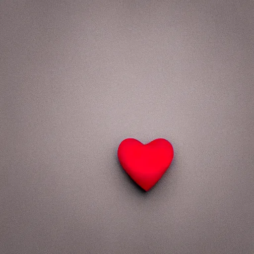 Image similar to 3d render of a uneven red clay heart shape in the middle of a gray sheet of paper