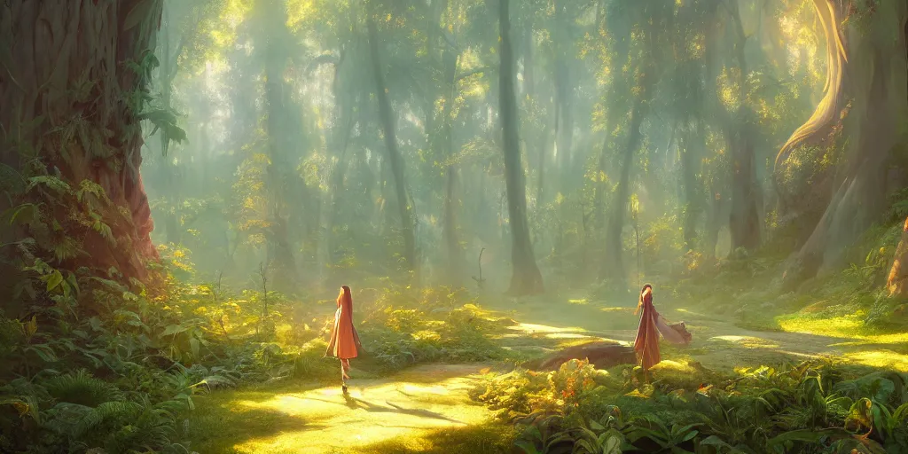 Prompt: a wizard in an enchanted forest, highly detailed oil painting, unreal 5 render, rhads, Bruce Pennington, Studio Ghibli, tim hildebrandt, digital art, octane render, beautiful composition, trending on artstation, award-winning photograph, masterpiece