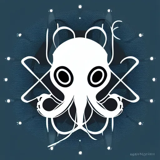 Prompt: geometric cyborg robot electric octopus, digital art, geometric, vector art